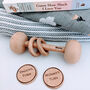 Personalised Wooden Rattle And Decision Coin's, thumbnail 1 of 4