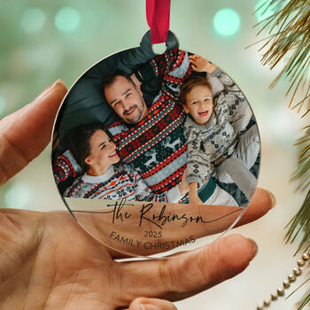 Personalised Family Christmas Photo Ornament 2025, 7 of 8