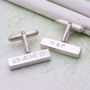 Chunky Silver Personalised Bar Cuff Links, thumbnail 5 of 7