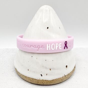Purple Awareness Ribbon Bracelet Wristband, 4 of 8