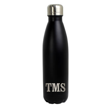 Personalised Initials Black Metal Insulated Drinks Bottle, 5 of 5