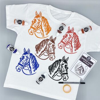 I Love Horses Kids T Shirt Painting Starter Kit, 2 of 12