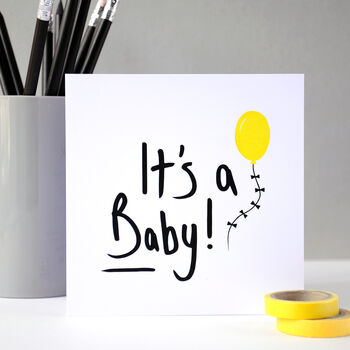 New Baby Card Yellow Balloon, 10 of 10