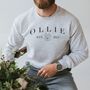 Personalised Pitbull Name Portrait Men Sweatshirt, thumbnail 1 of 3