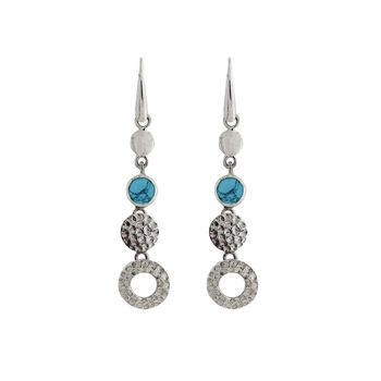 Lakshmi Turquoise Drop Earrings Sterling Silver Or Gold Plated, 6 of 11