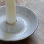 Neutral Speckled Ceramic Candlestick Holder, thumbnail 2 of 4