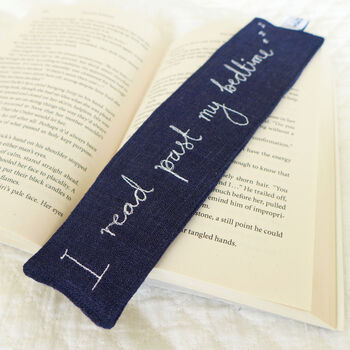 I Read Past My Bedtime Embroidered Bookmark, 2 of 4