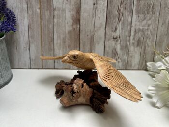 Hand Carved Wooden Soaring Eagle Sculpture Ornament, 12 of 12
