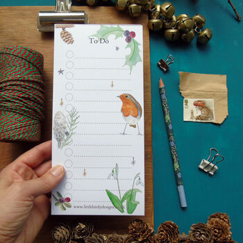 Robin 'To Do' List Christmas Notepad, 8 of 10