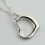 Solid Silver Open Heart Necklace, thumbnail 2 of 4