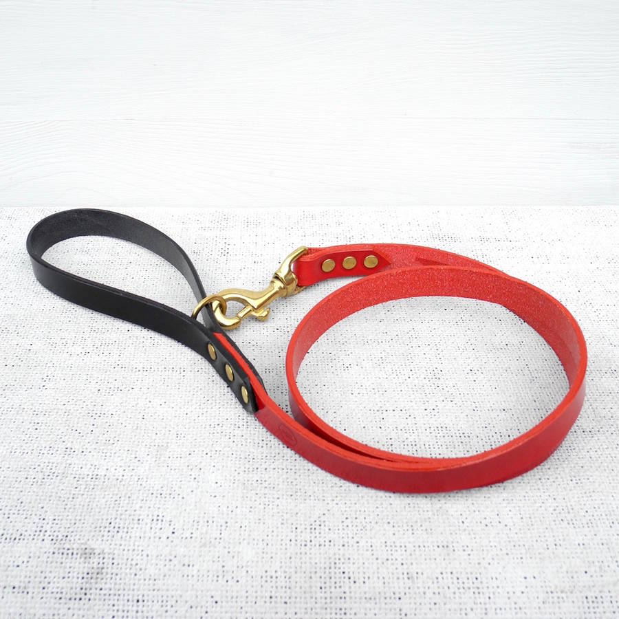 personalised monogram bridle leather dog lead by houndworthy ...