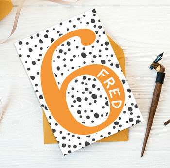 Spotty Number Birthday Card Ages Two To Nine, 6 of 10