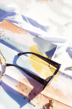 Black Narrow Oval Chunky Sunglasses, 2 of 8