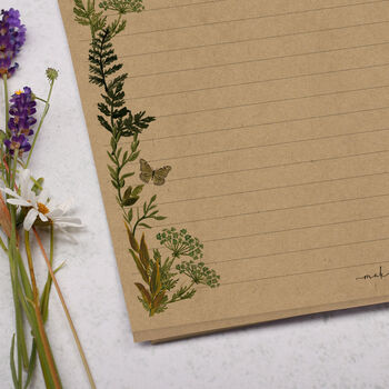 A4 Kraft Letter Writing Paper With Botanical Foliage, 2 of 4