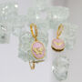 Pink Butterfly Enamel Pendant Earrings, thumbnail 1 of 3