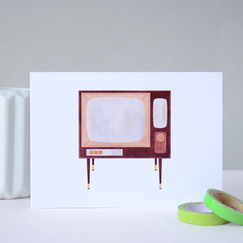 Retro Television Greetings Card, 5 of 9
