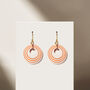 Cream And Orange Stripey Circular Earrings, thumbnail 1 of 6
