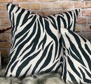 Velvet Zebra Print Cushion, 7 of 12