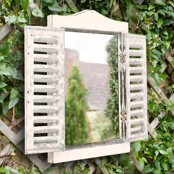 Vintage Style Mirror With Shutters, 7 of 7