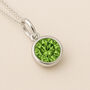 Personalised Sterling Silver August Peridot Birthstone Necklace, thumbnail 1 of 8