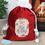 Personalised Me To You Reindeer Luxury Pom Pom Red Christmas Sack, thumbnail 2 of 3