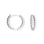 Zoey Twist Sterling Silver Huggie Earrings, thumbnail 2 of 3