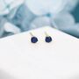 Tiny Sapphire Blue Cz Stud Earrings In Sterling Silver, thumbnail 6 of 12