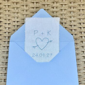 Embroidered Love Note Patch | Custom Wedding Initials, 2 of 2