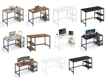 Computer Desk With Shelves Left Or Right Steel Frame, 10 of 10