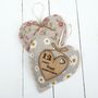 12th Wedding Anniversary Fabric Heart With Oak Message, thumbnail 1 of 11