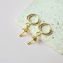 Mushroom Charm Huggie Hoop Earrings, thumbnail 1 of 4