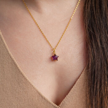 February Birthstone Amethyst Star Necklace, 4 of 11