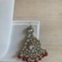 Indian Kundan Silver Maroon Pearl Mala Set, thumbnail 8 of 9