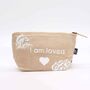 I Am Loved Zip Natural Cosmetic Bag, thumbnail 1 of 2