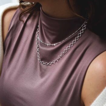 Sterling Silver Shimmer Chain Necklace, 6 of 8