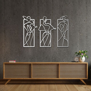 Three Ladies Modern Wood Wall Decor Home Elegance, 7 of 10