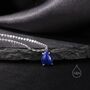 Genuine Lapis Lazuli Pear Necklace In Sterling Silver, thumbnail 6 of 12