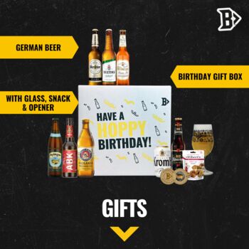 German Breweries Happy Birthday Craft Beer Gift Box With Glass, 2 of 6