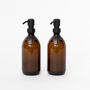 Refillable Amber Glass Soap Dispenser 500ml, thumbnail 4 of 5