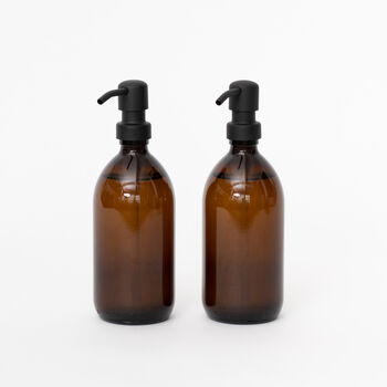 Refillable Amber Glass Soap Dispenser 500ml, 4 of 5