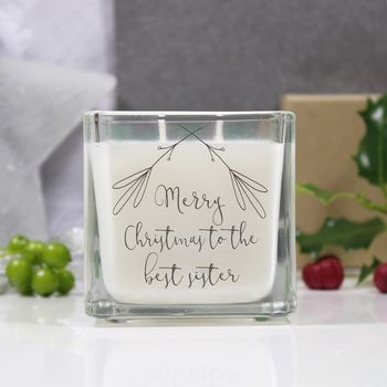 Personalised Merry Christmas Mistletoe Scented Candle, 3 of 7