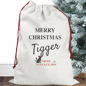 Personalised Christmas Pet Sack Dog Or Cat, 2 of 2