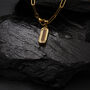 Gold Tiger Eye Pendant Necklace, Engraved Pendant Chains, thumbnail 3 of 12
