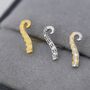 Octopus Tentacle Stud Earrings In Sterling Silver, thumbnail 5 of 12