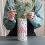 Birth Flower Wallpaper Tall Ceramic Vase, thumbnail 1 of 2