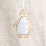 Festive Metallic Penguin First Christmas Decoration, thumbnail 1 of 2