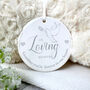 In Loving Memory Dove Ceramic Disc Hanging Decoration Bauble + Gift Box, thumbnail 3 of 6