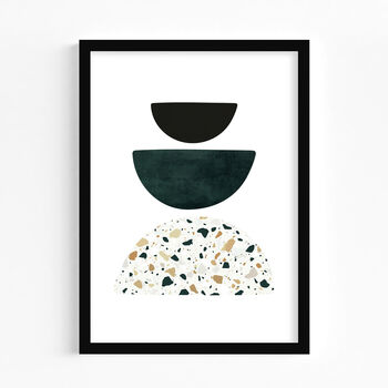 Green And Terrazzo Abstract Shapes 02 Art Print, 6 of 7