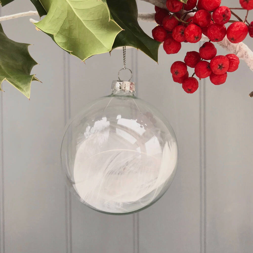 Christmas Feather Bauble Decoration By Pink Pineapple Home & Gifts