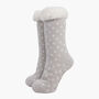 Women's Long Slipper Socks Grip Sole Spots Grey, thumbnail 1 of 3